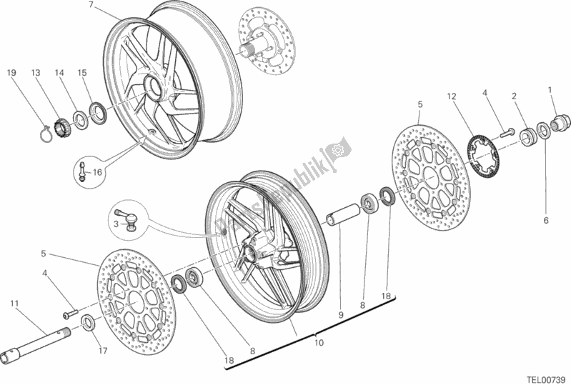 Todas las partes para Ruedas de Ducati Multistrada 1200 S Touring D-air 2014